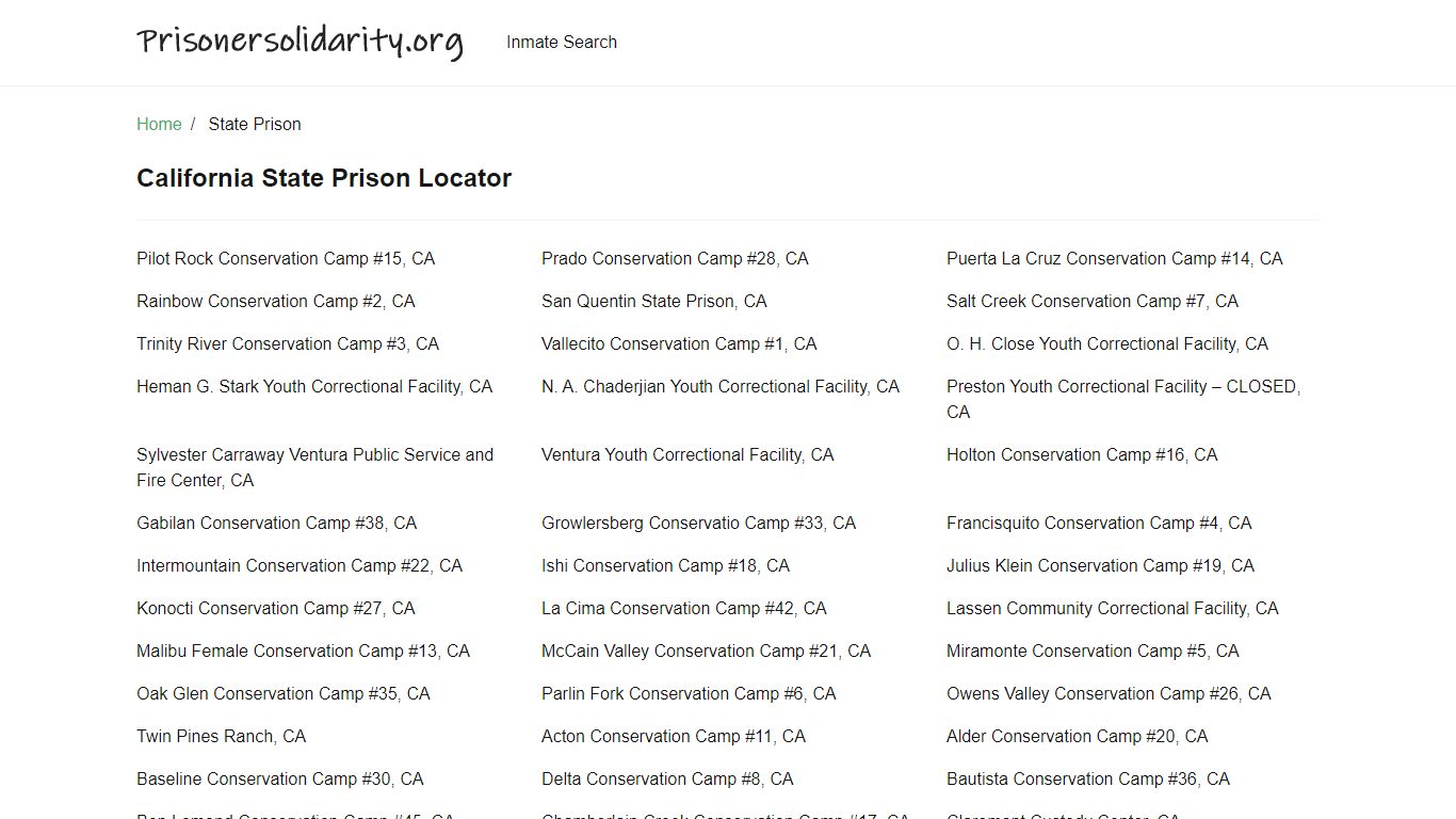 California State Prison Inmate Search | Free Inmate Lookup